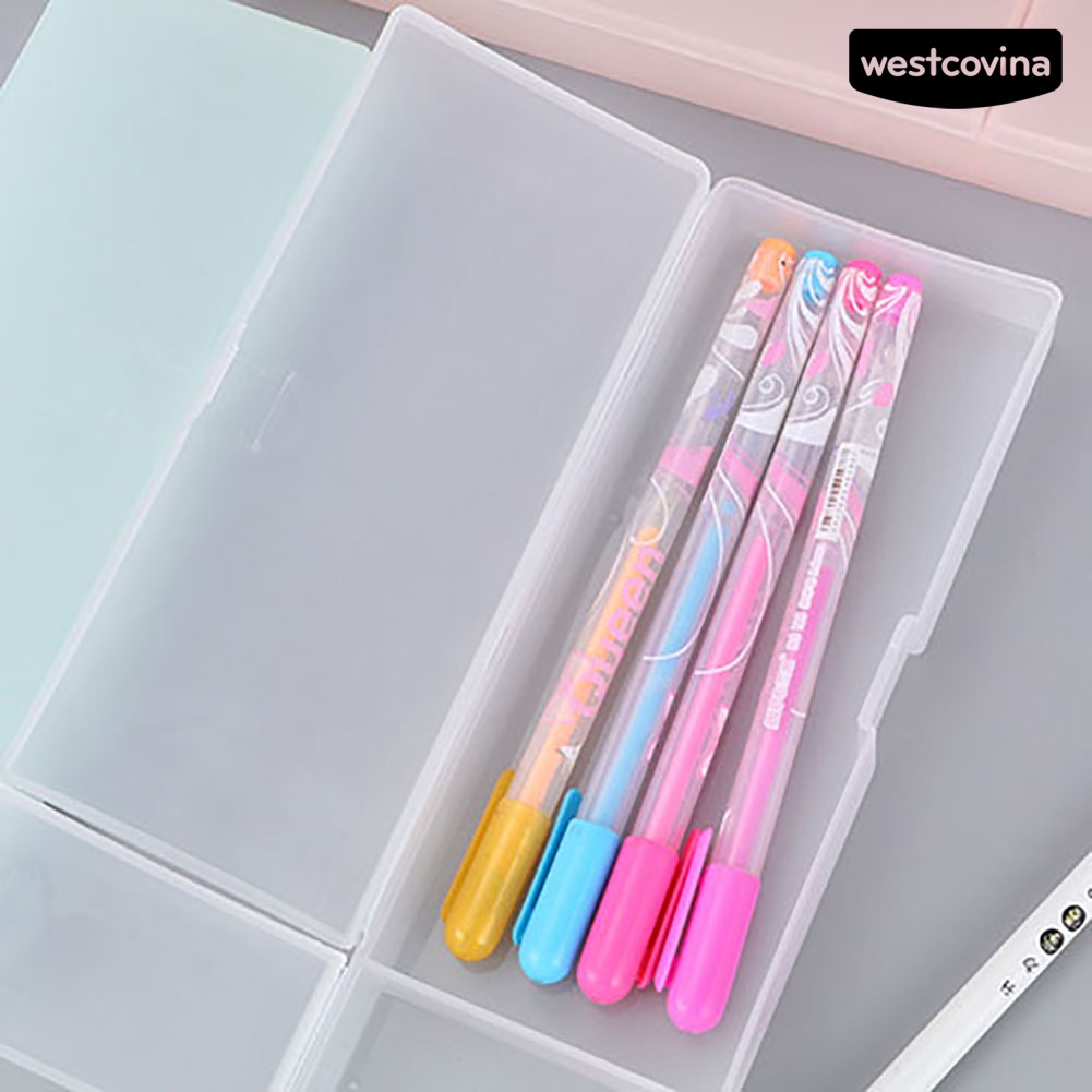 [Hot]✍Hộp Đựng Bút Bán Trong Suốt Bằng Nhựa Giá Đỡ