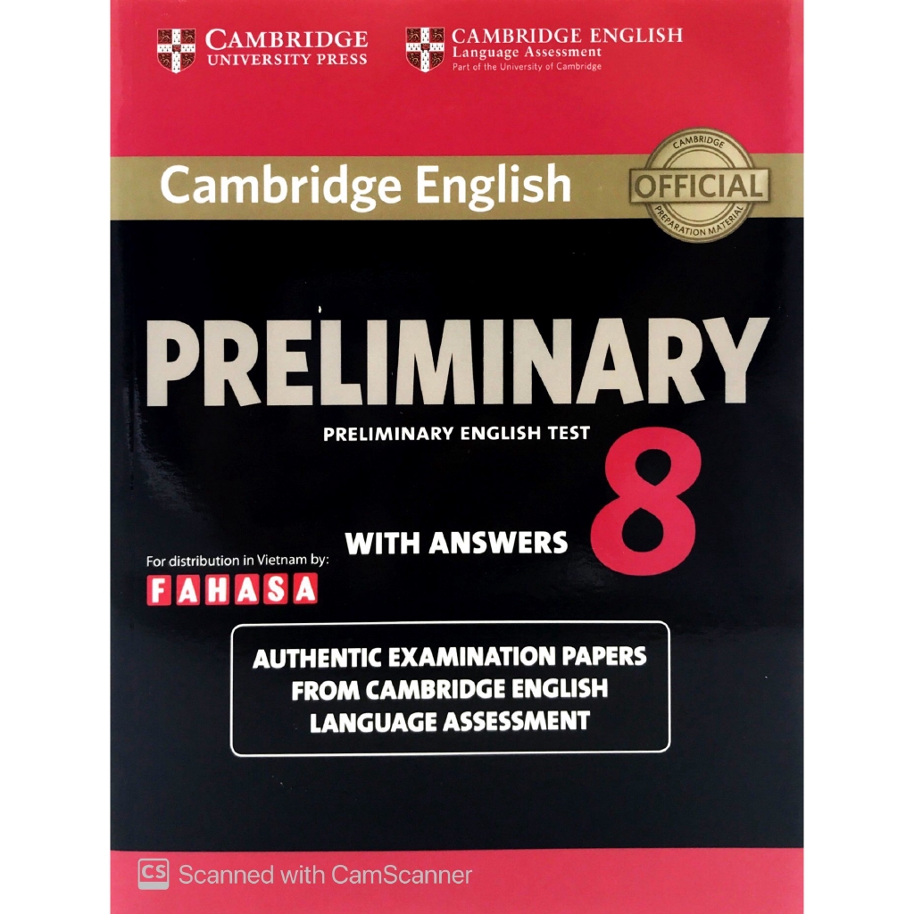Sách - Cambridge English Preliminary - Preliminary English Test 8 with Answers (FAHASA reprint edition)