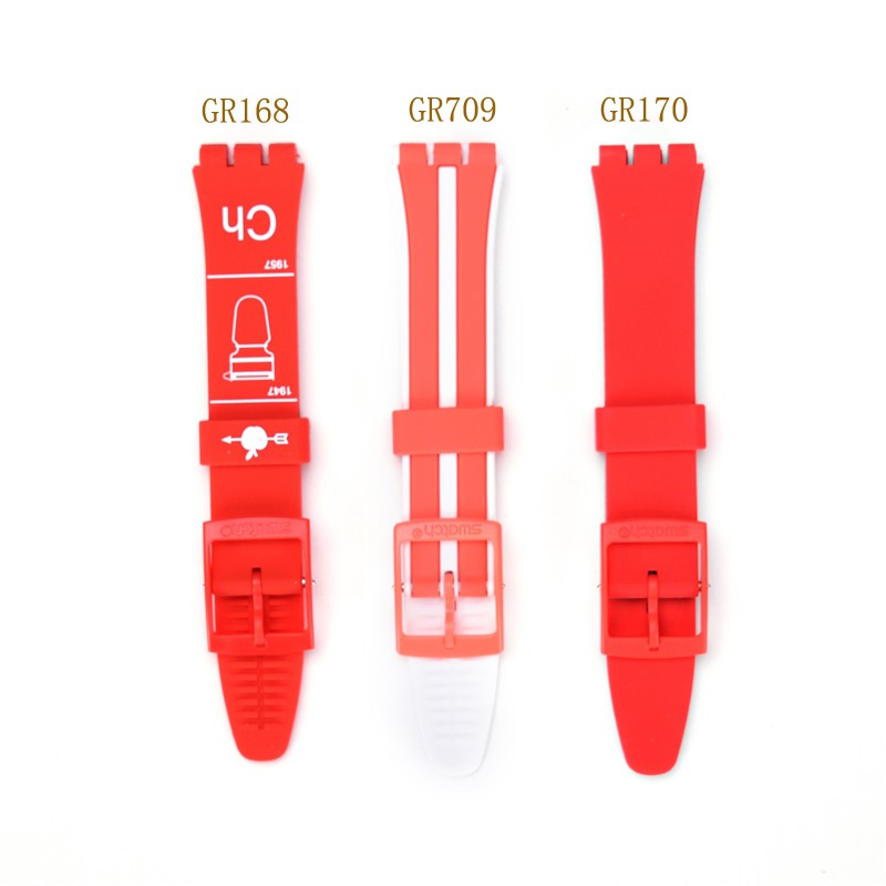 Dây Đồng Hồ Đeo Tay Swatch Red Gr709 Bằng Silicon 17mm Gl401 Blue Gs702 Màu Sắc Đa Dạng