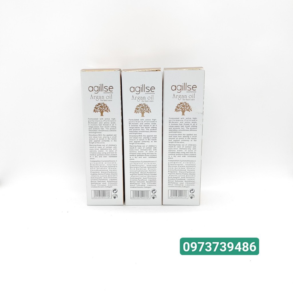 [ Hàng Chuẩn] Tinh Dầu Dưỡng Tóc Cao Cấp Agillse Argan Oil - Hương Nước Hoa Quyến Rũ 80ML