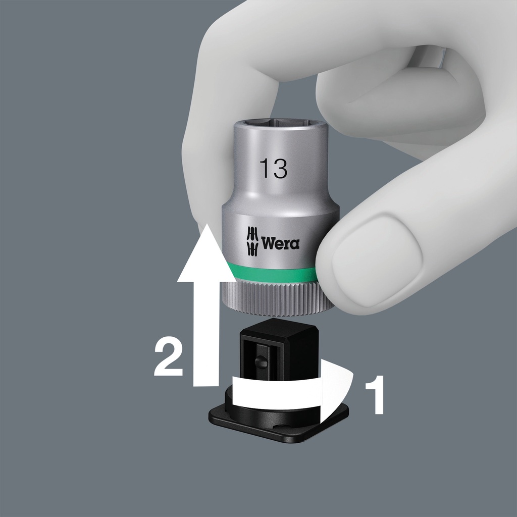 Bộ tuýp cần siết kim loại 3/8" Wera 05004048001 8100 SB 8 Zyklop Metal Ratchet Set with switch lever
