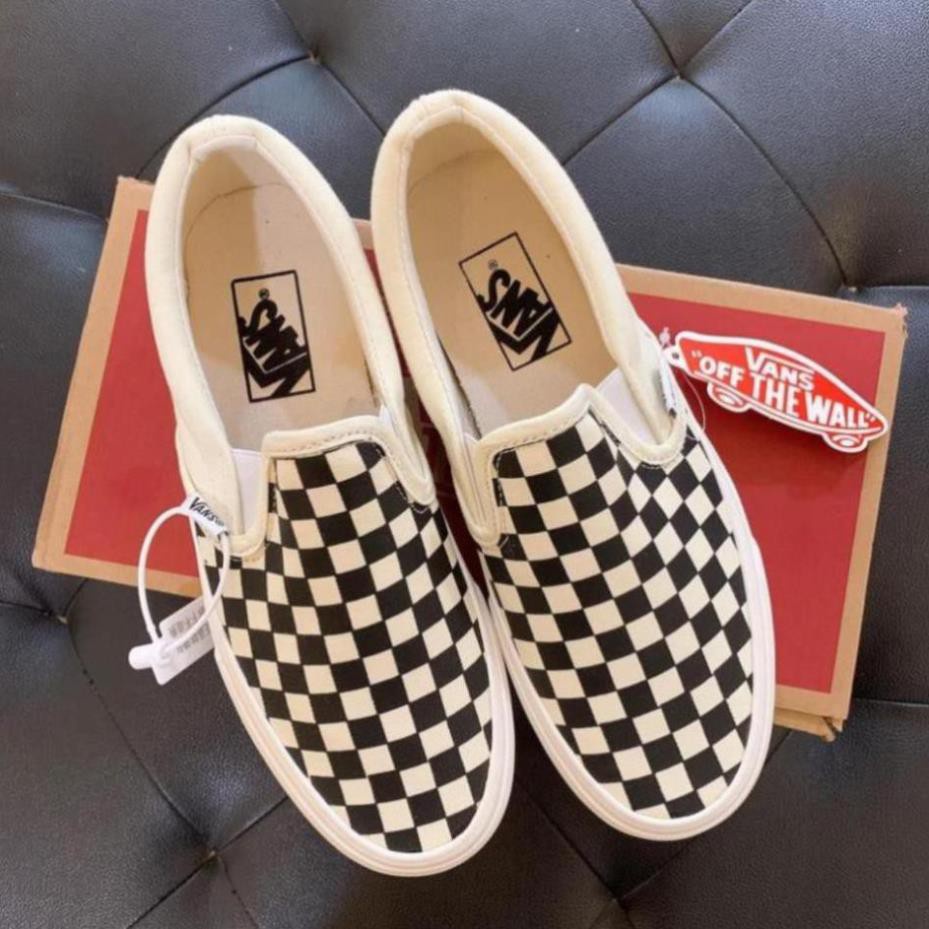 Giày thể thao 𝐕𝐀𝐍𝐒 Vaul Lười Caro, giày sneaker vans caro slipon nam nữ siêu hot đầy đủ bill box