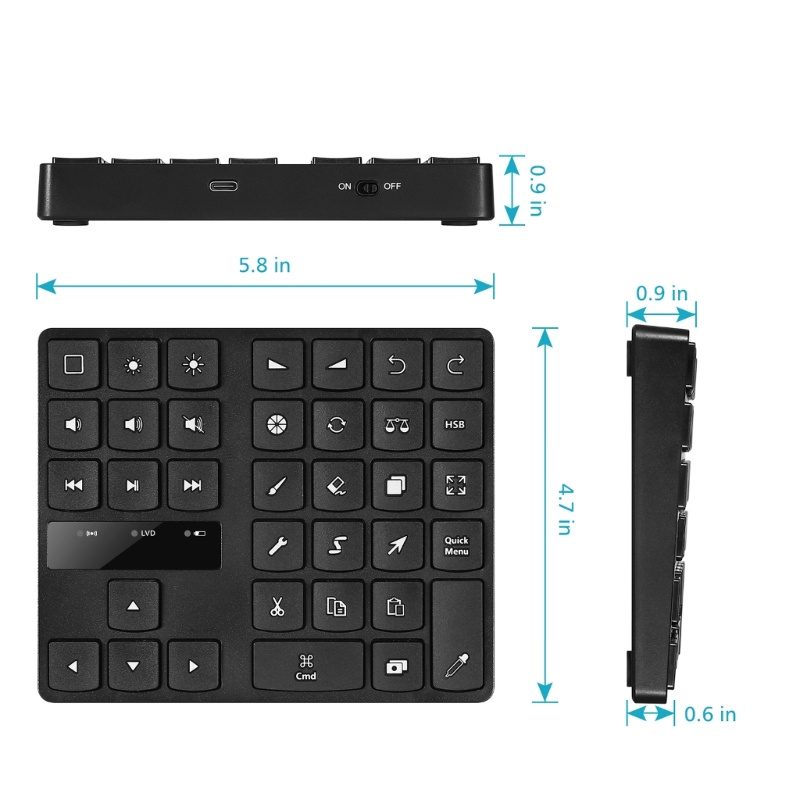 Bàn Phím Bluetooth Không Dây 35 Phím Chất Lượng Cao