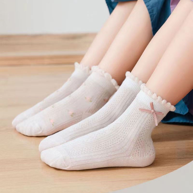 Vớ Công Chúa Nhỏ Họa Tiết Hoa Mùa Xuân Hè Hàng Mới Dành Cho Trẻ Em