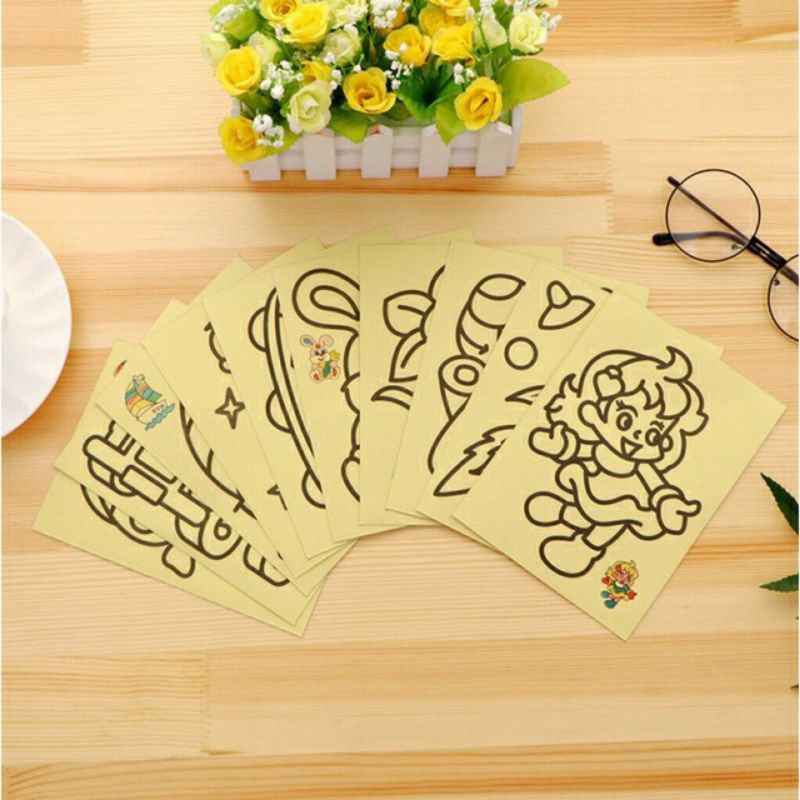 Tranh cát tập tô mầu ngộ nghĩnh đáng yêu cho bé