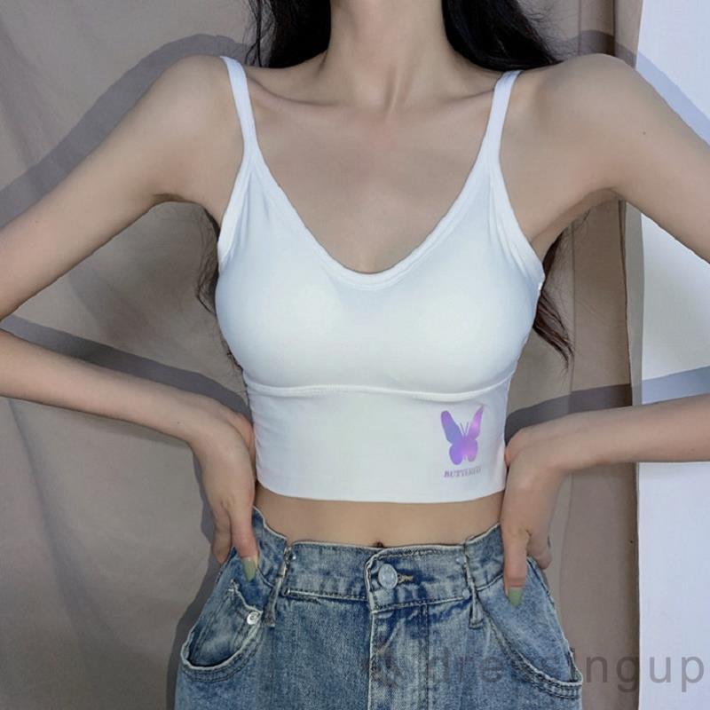 Áo Lót Không Gọng Màu Trơn Có Đệm Mút Thoải Mái Cho Nữ