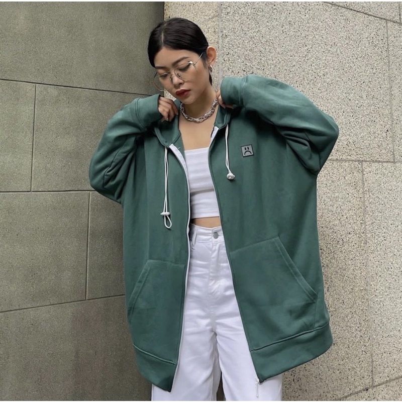 Áo Khoác Nỉ Form Rộng Xanh Rêu ICON SAD ulzzang unisex ( ảnh thật + hàng sẵn ) | BigBuy360 - bigbuy360.vn