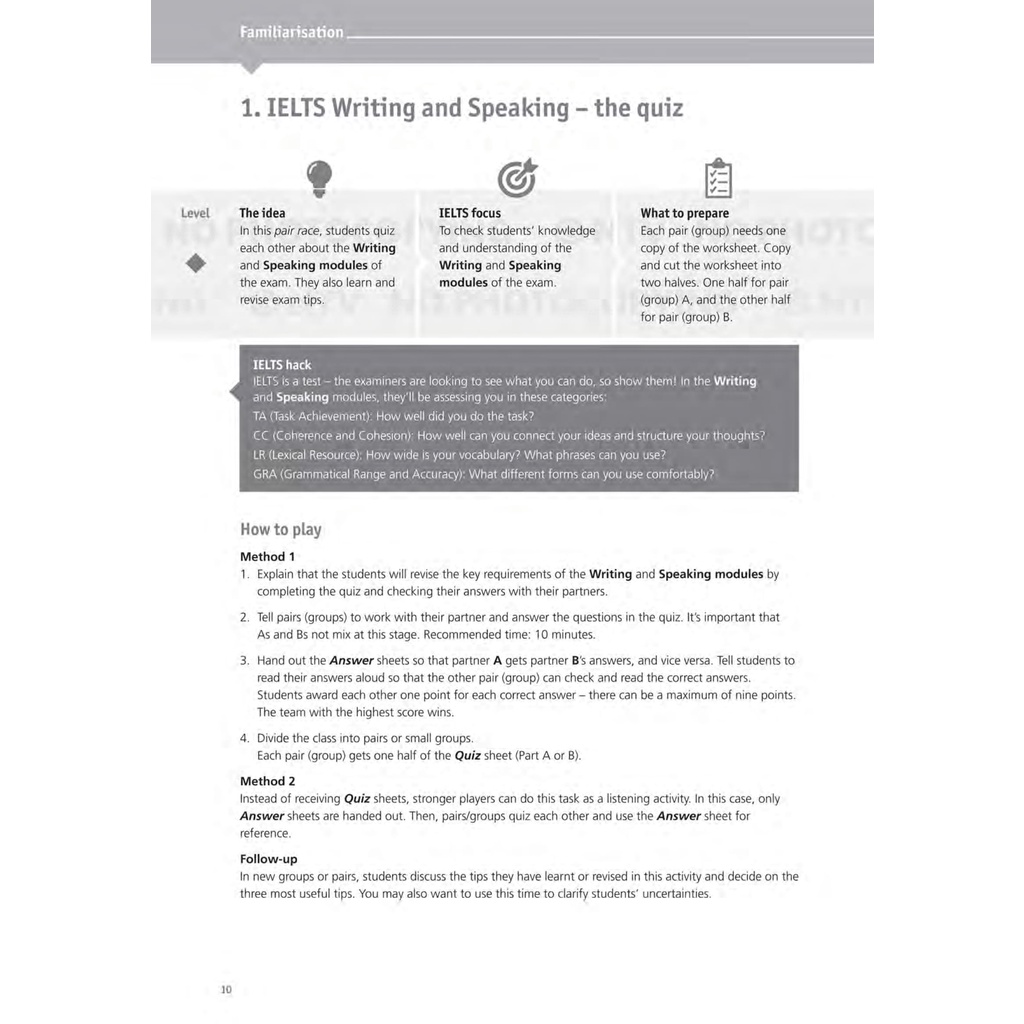 Sách Ielts Games And Activities - Speaking And Writing