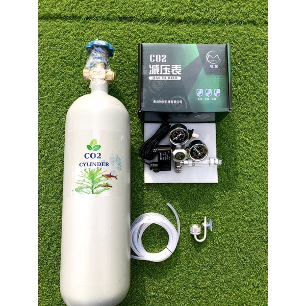 Bình Co2 van điện mufan và sủi inox | full trọn bộ bình Co2 thuỷ sinh 3kg van điện mufan và sủi siêu mịn .