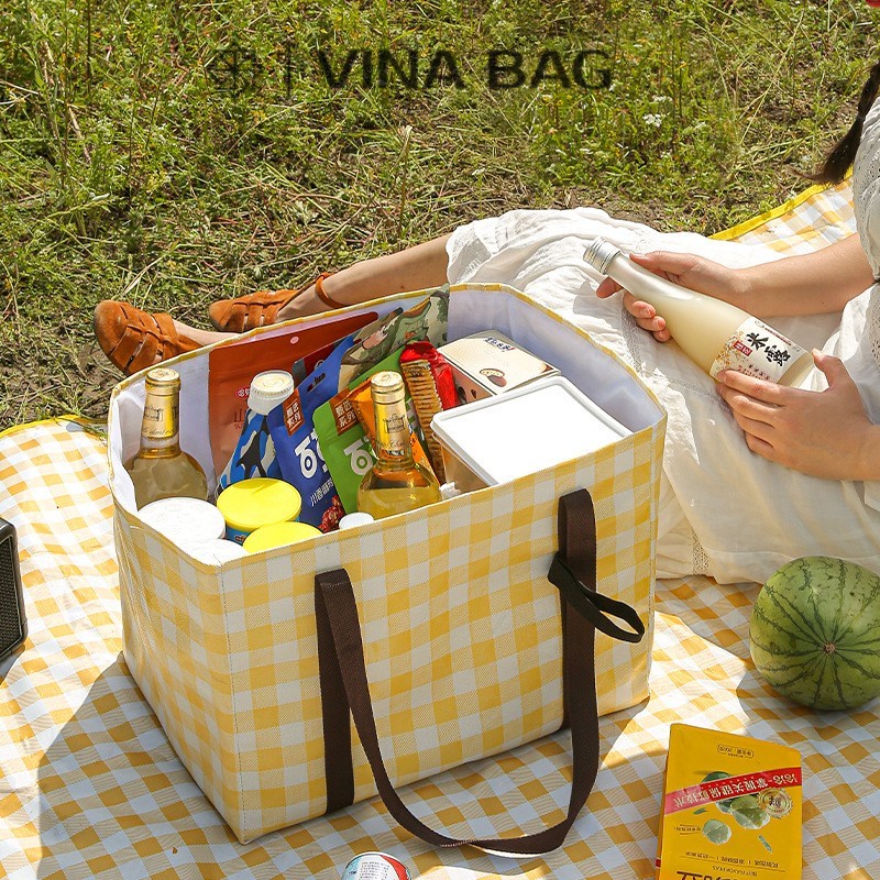 (Túi cỡ lớn) Túi đựng cơm dã ngoại, đi du lịch, picnic TRAVEL BOOK chống thấm nước, túi đi chợ có thể gấp gọn