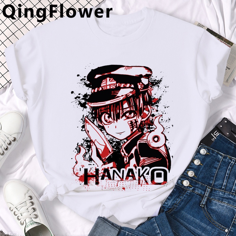 Áo nam Tay Ngắn Cổ Tròn In Hình Phong Cách Anime Toilet Bound Hanako Kun Dễ Thương