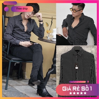Áo sơ mi chấm bi [CAO CẤP] Polka Dots Shirt - Hàng Việt Nam Chất lượng cao + FREESHIP + SALE 20% !