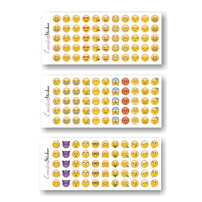 Sticker hình dán mặt cười Emoji nhiều biểu cảm in hình nổi 3D cute dễ thương LIZAMO ST154