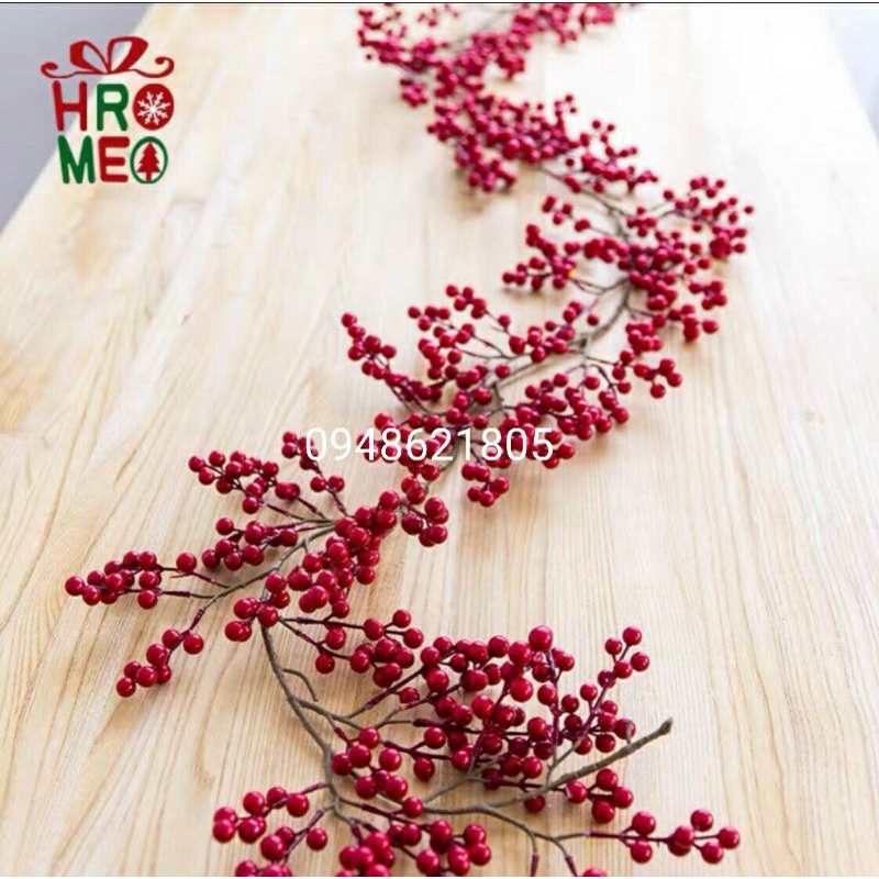 Dây cherry mềm trang trí noel, giáng sinh