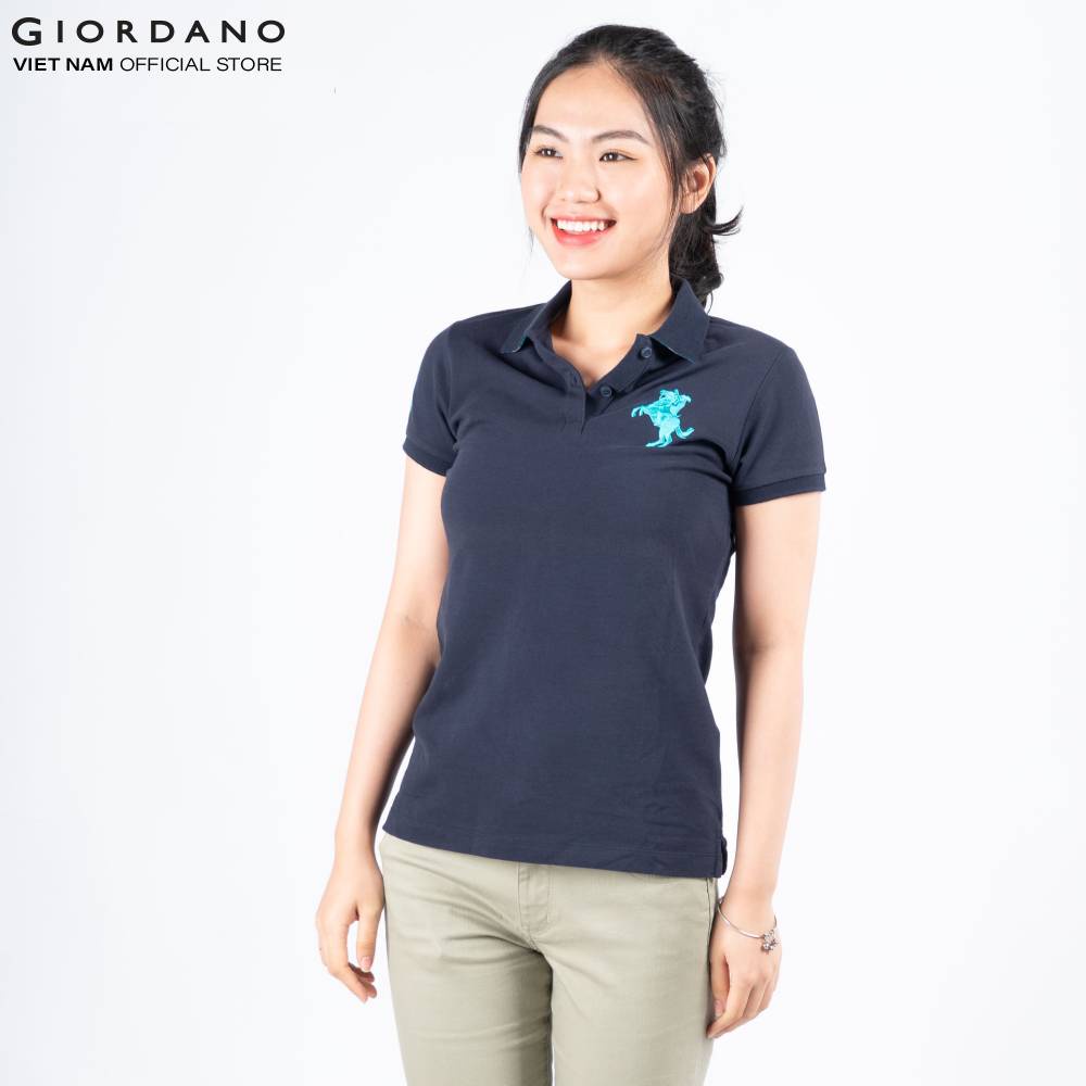 Áo Thun Nữ Giordano Polo Màu Xanh Đen 0531621026