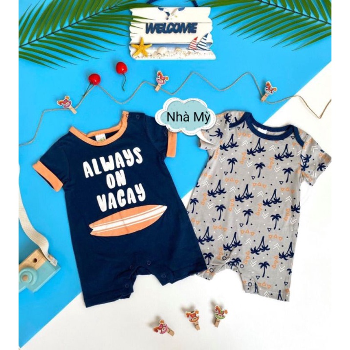 (Size 3-12M) Set 2 body đùi bé trai chất Cotton mềm hàng xuất dư nguyên tem, tag, Móc