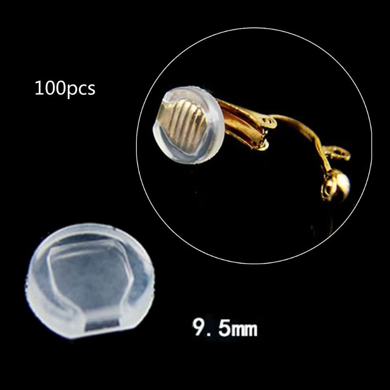 Set 100 Đệm Silicone Làm Khuyên Tai Thoải Mái