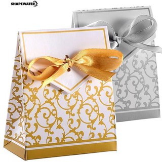 Set 50 túi giấy đựng kẹo kiểu dáng thắt nơ ruy băng đẹp mắt dùng để trang trí 3.7cm x 6.7cm x 8.3cm