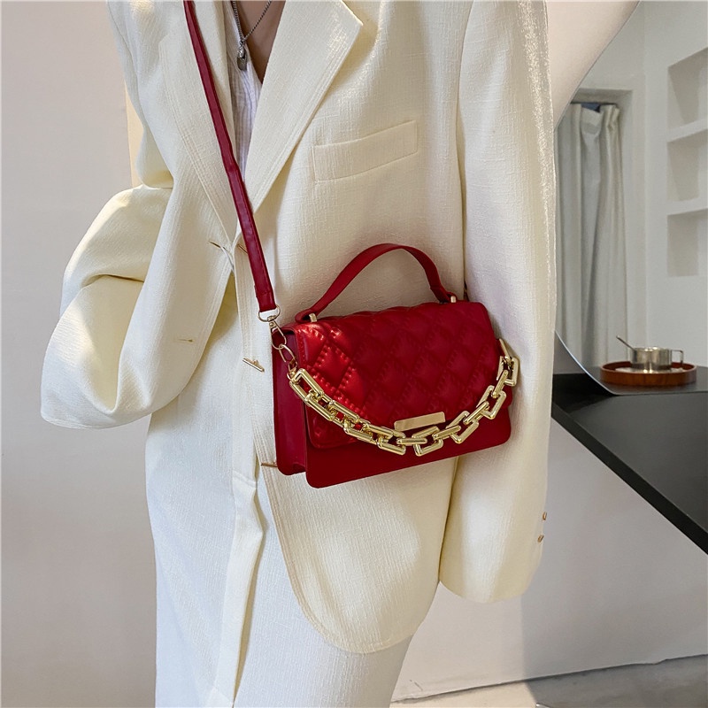 Ielgy Túi Xách Vuông Bề Mặt Mềm Mịn Phong Cách Âu Mỹ Cổ Điển