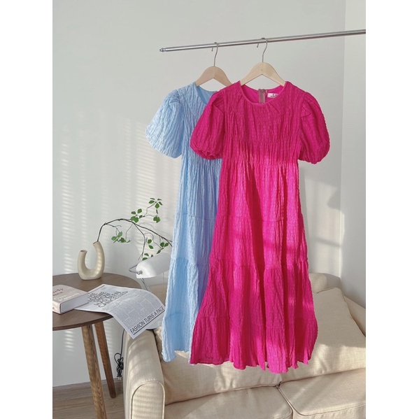 VÁY-ĐẤM XỐP NHĂN DẬP LY TAY BỔNG “VERLIS DRESS” SIÊU XINH