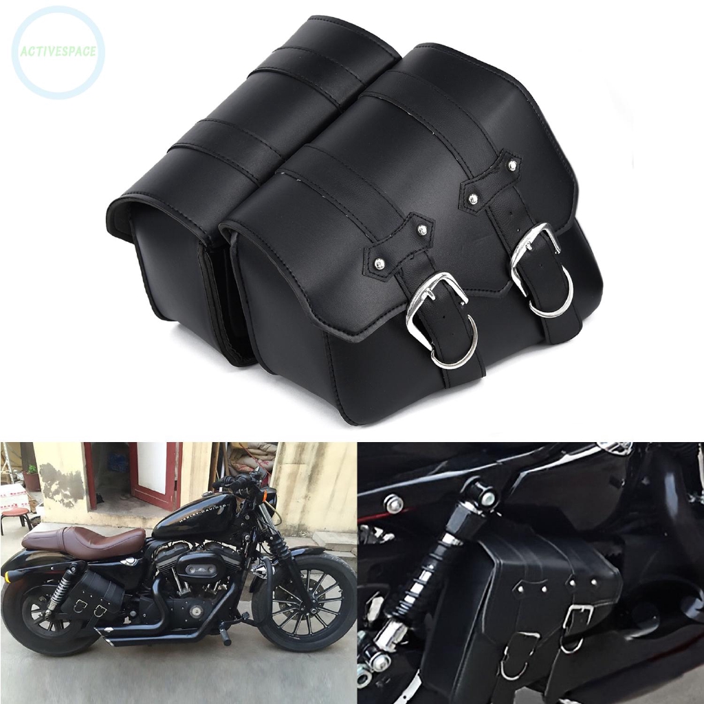 Túi da chất lượng cao đựng vật dụng gắn xe moto Harley Sportster XL883 XL1200 L+R