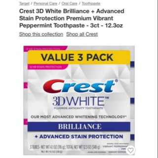 Kem Đánh Răng Crest 3D White Fluoride Anticavity Toothpaste Brilliance 116gr