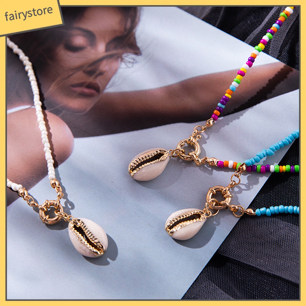 Dây chuyền phối mặt hình vỏ sò phong cách bohomian