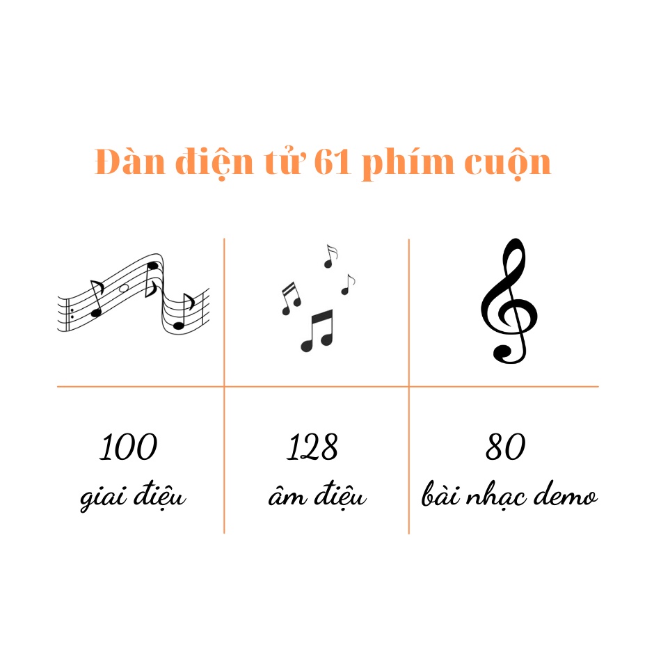 Đàn điện tử 61 phím cuộn mềm roll up piano loa kép hỗ trợ bluetooth S10