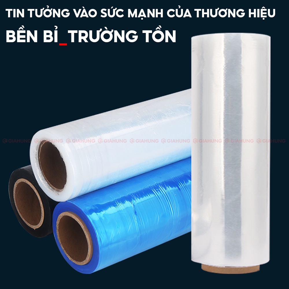 Màng PE quấn tay bọc hàng hóa khổ 50cm nặng 3kg, lõi 500gram nhựa nguyên sinh cao cấp - GIAHUNGPRO