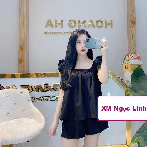 Bộ mặc nhà đũi, quần đùi tay cánh tiên-Xưởng may 4 mùa Ngọc Linh