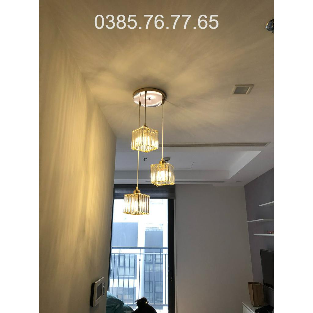 Bộ 03 Đèn thả trần trang trí pha lê MIKO 575-3 + Kèm bóng 9w 3 chế độ màu