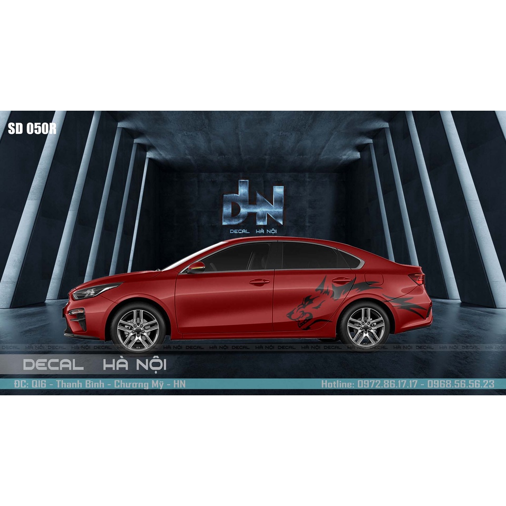 Decal dán sườn trang trí xe hơi - Tem dán sườn oto dòng sedan