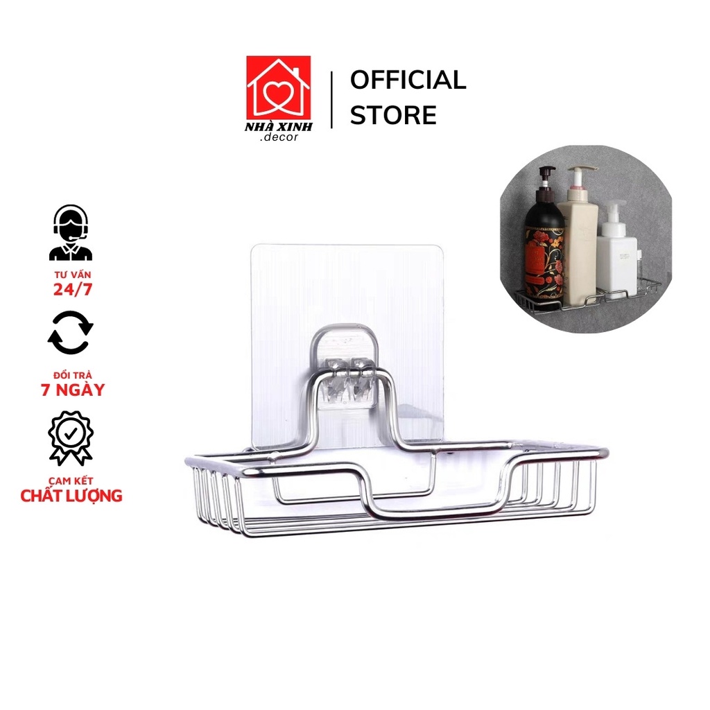 Giá để đồ xà bông bằng inox dán tường gọn gàng tiện ích