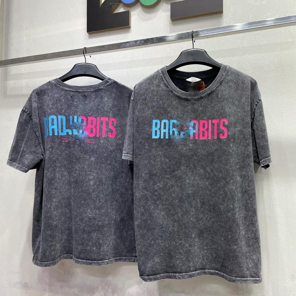 Áo thun bad habits hồng gradient , tee áo phông local brand bad habit tay lỡ full tag nam nữ unisex size M L XL TUN SHOP