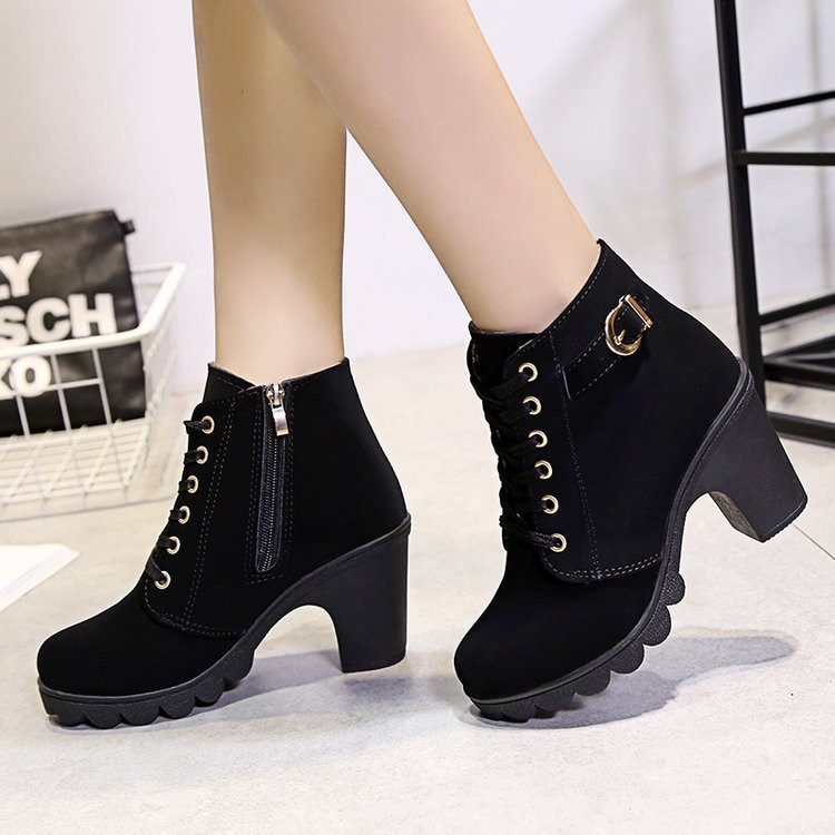 Bốt da lộn boot nữ 7cm