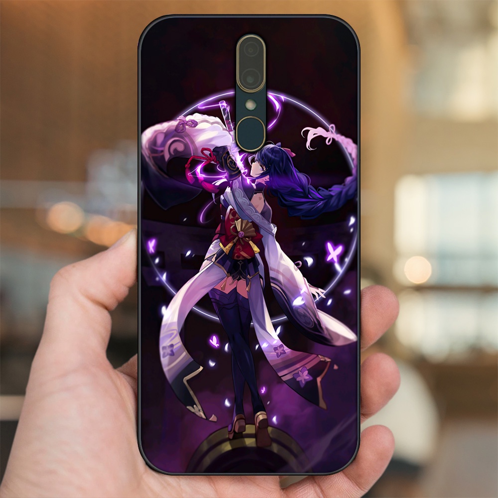 Ốp lưng Oppo F11 viền đen in hình Raiden Shogun Genshin Impact