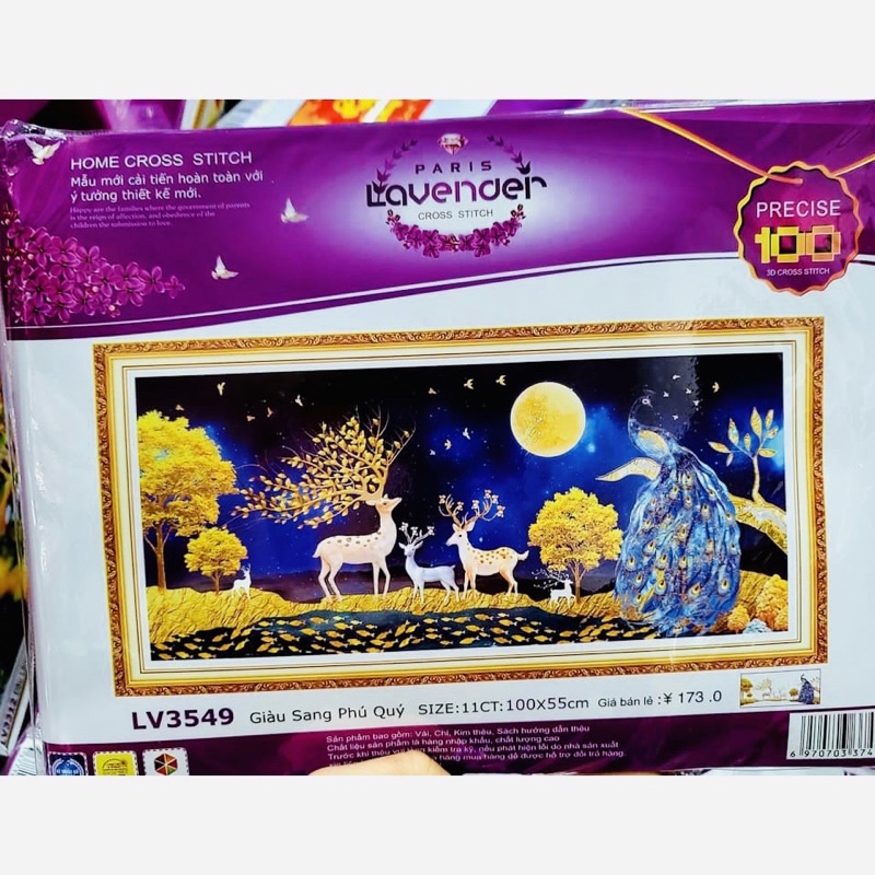 Tranh Đính Đá-Tranh Thêu Hươu Tài Lộc - Giàu Sang Phú Quý Lv591,Lv592,Lv593,Lv3549,Lv3550,Lv3551,EDB57