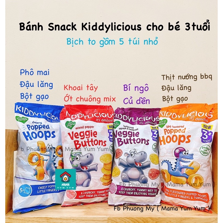 Date 8/2022 Bánh ăn dặm snack Kiddylicious cho bé 3y 3 tuổi của anh