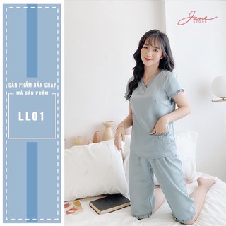 ⚡️BÁN SỈ⚡️Bộ lụa quần ngố 2 màu xanh và hồng cam