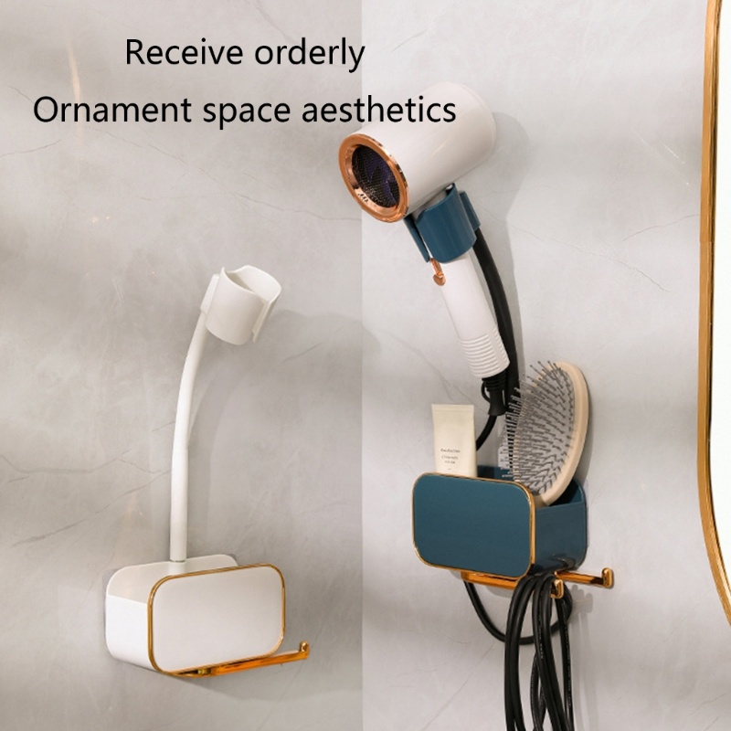Giá Đỡ Máy Sấy Tóc Xoay 360 Độ Tiện Dụng Cho Nhà Tắm° Giá Đỡ Vòi Hoa Sen Không Đục Lỗ Có Thể Điều Chỉnh