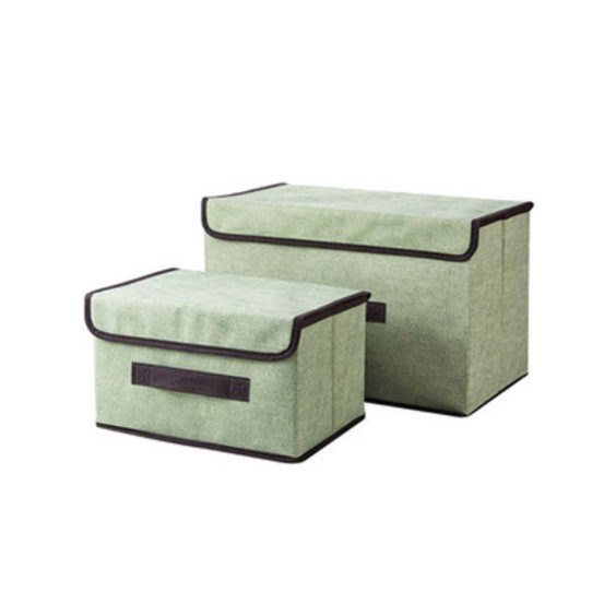Combo 2 thùng vải cứng có nắp đậy đựng đồ dùng, quấn áo phong cách nhật bản tiện lợi