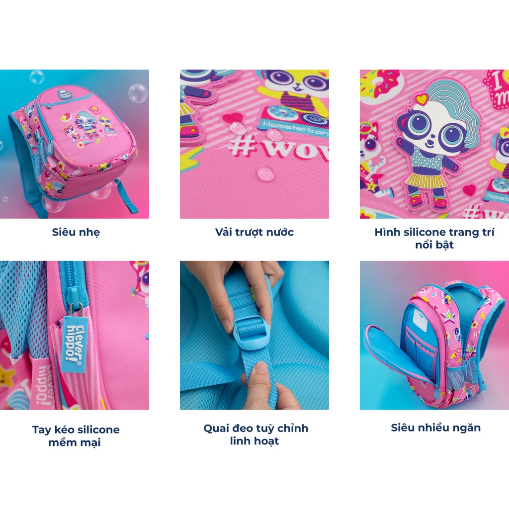 Balo Clever Hippo Compact - Ban nhạc vui nhộn dành cho bé BK1109
