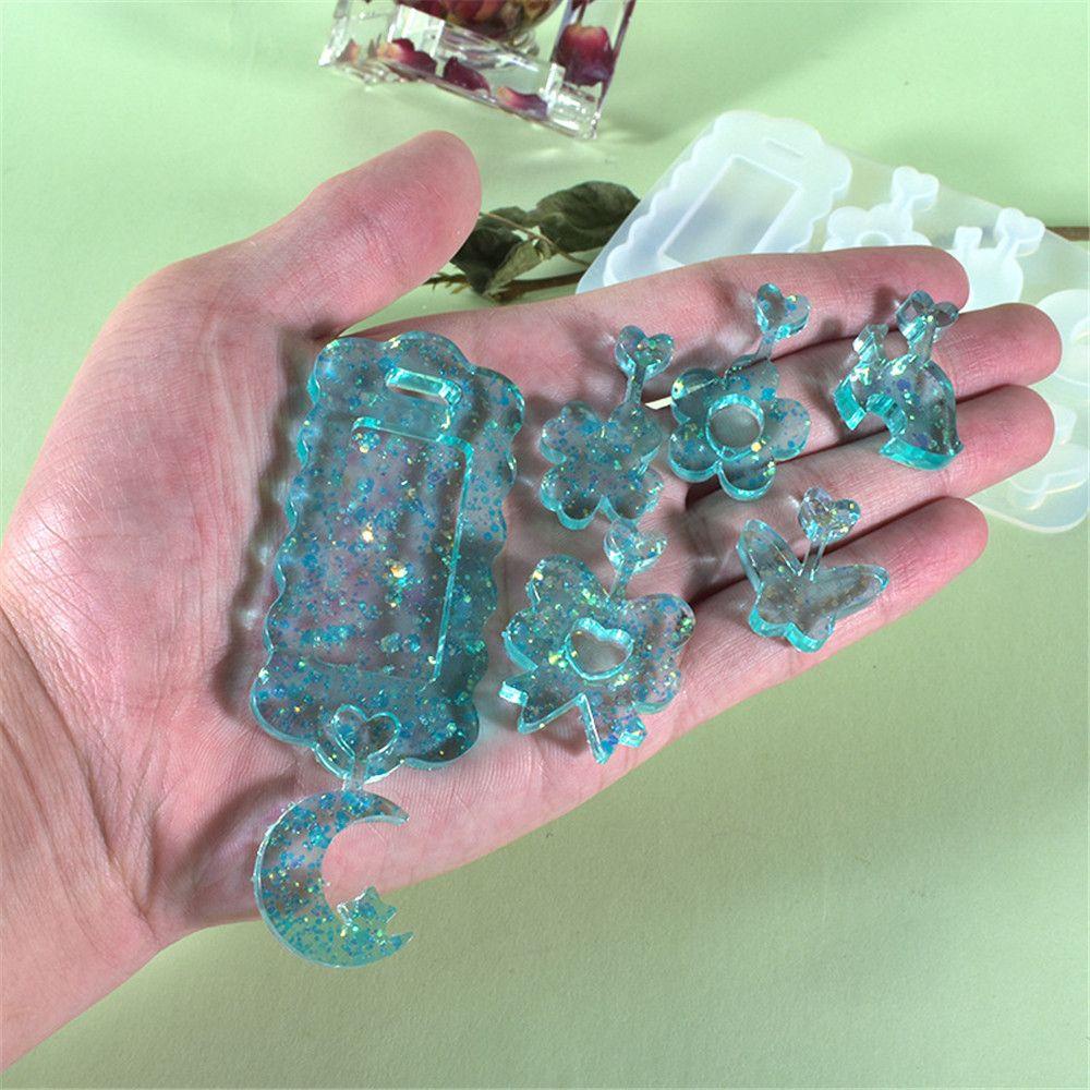 Khuôn Nhựa Epoxy 7 Ngăn Làm Móc Khóa Trang Trí