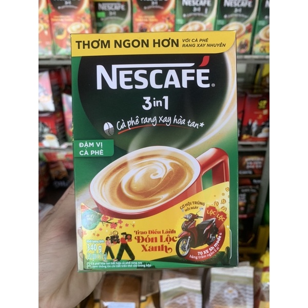 Cà phê rang xay hòa tan Nescafé 3in1 đậm vị cà phê (Hộp 20 gói x 17g)