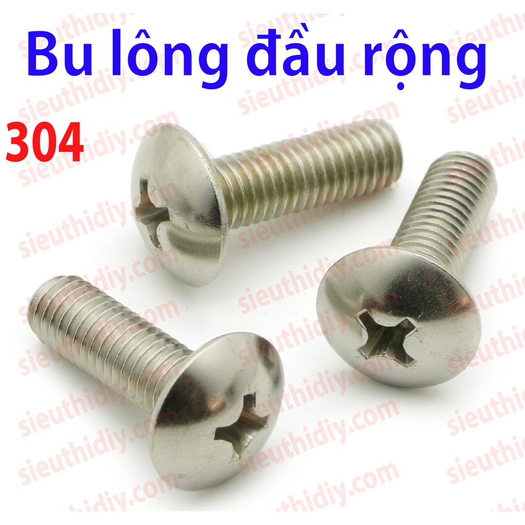 Ốc bu lông đầu nấm rộng M3M4M5 Inox 304/316