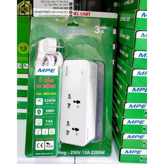 Ổ cắm có dây di động 2 chấu + 3usb hàng chính hãng mpe