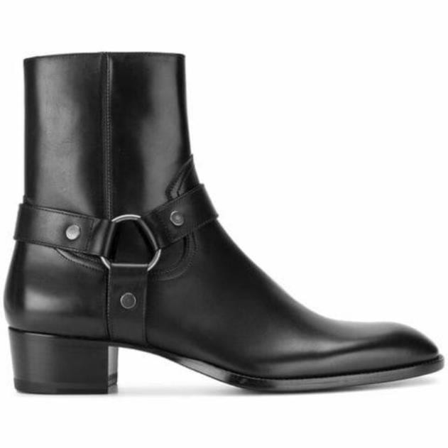 SUEDE HARNESS BOOTS, boots cổ cao, giầy tây, giày da xa nhanh