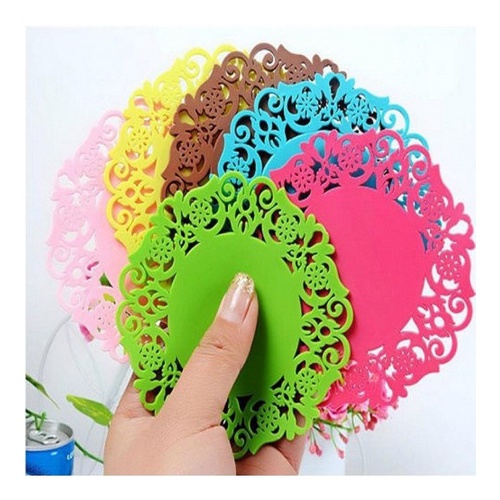 Lót Ly sillicon mẫu Hoa Văn Nhiều Màu (10 cm) Store4girls