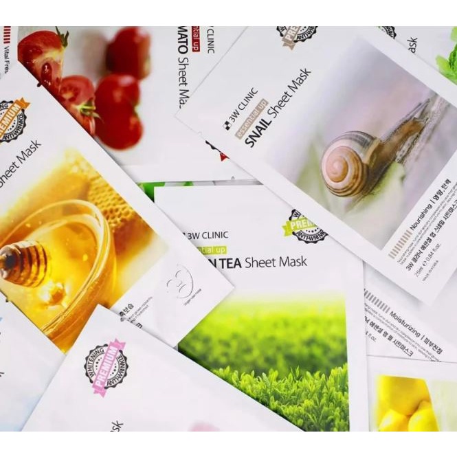 Mặt nạ giấy dưỡng ẩm, trắng da, chống lão hóa chiết xuất thiên nhiên Hàn Quốc 3W Clinic Fresh Mask Sheet 23ml