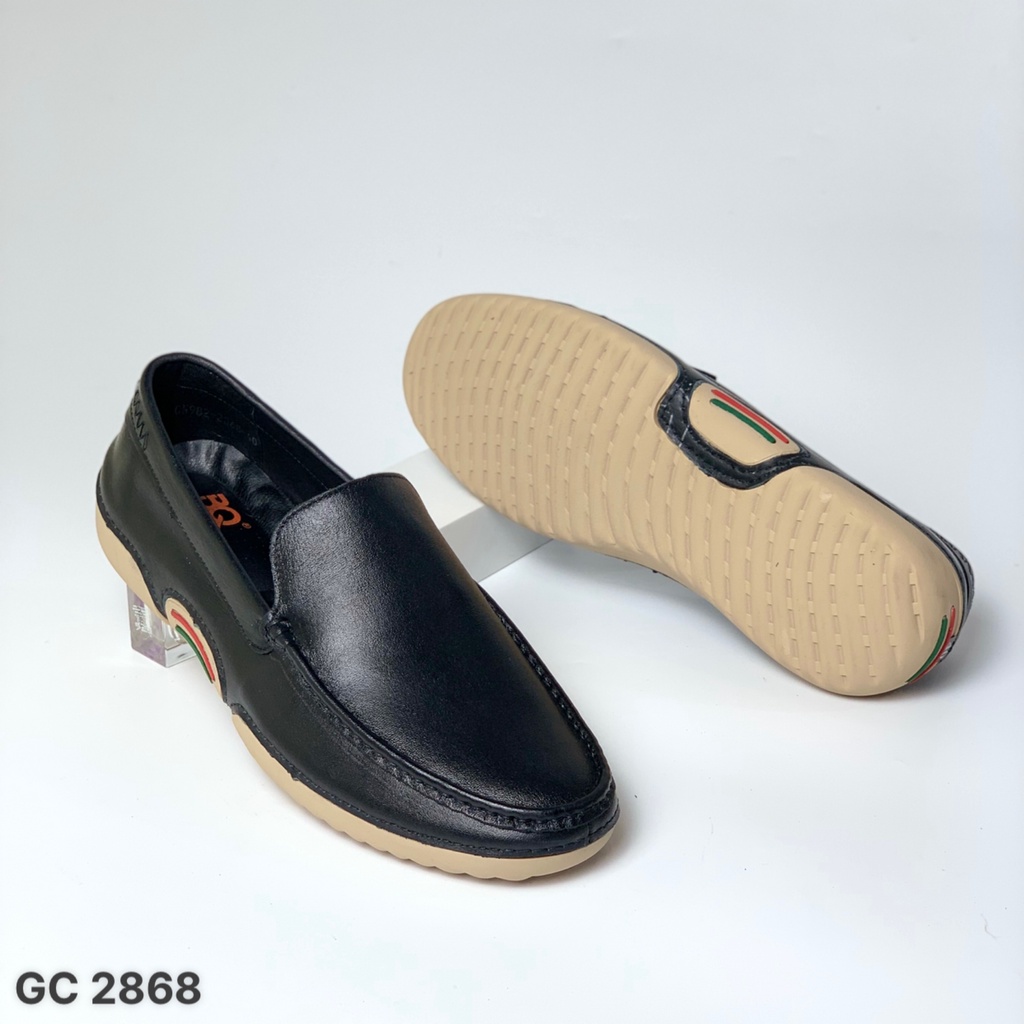 Giày mọi nam BQ ❤️FREESHIP❤️ Giày nam dáng lười trơn đơn giản da bò đế đúc cao su GC2868